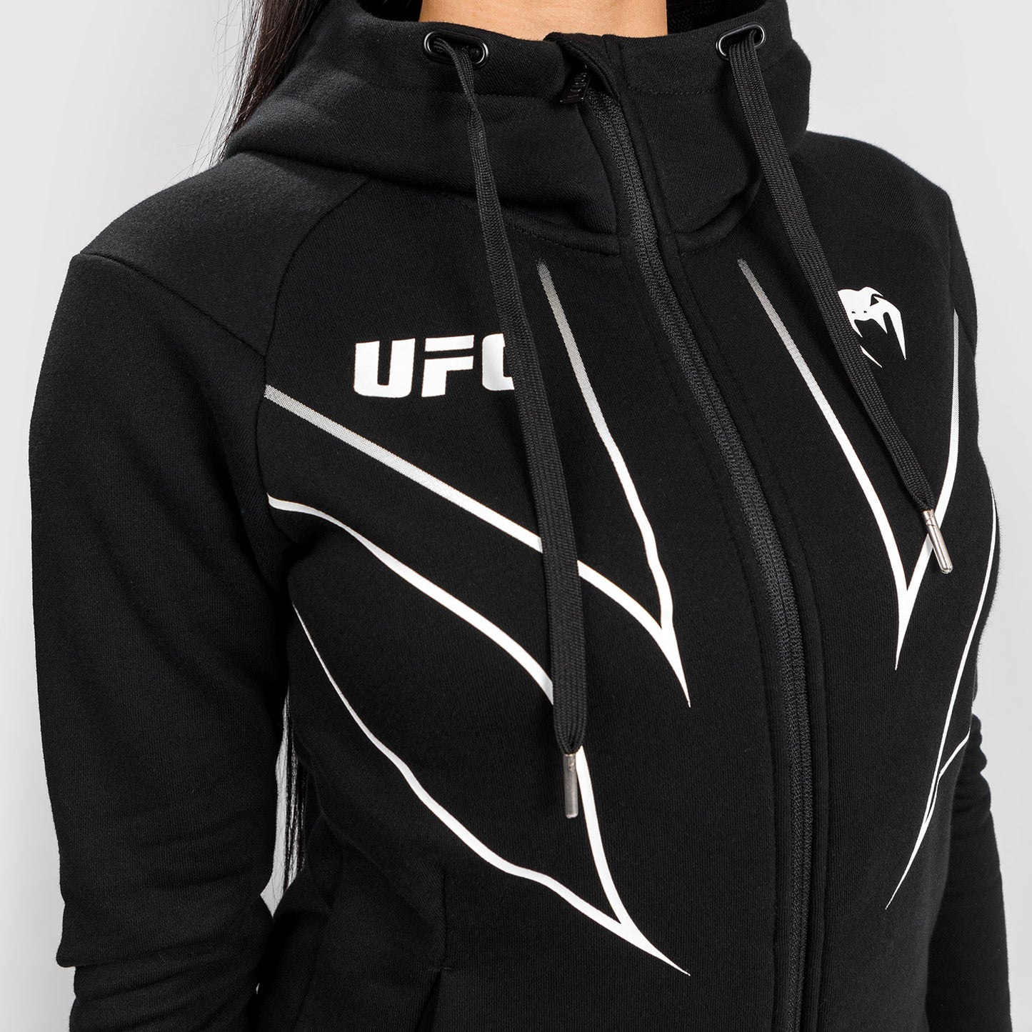 UFC Venum Fight Night 2.0 Replica Women's Full Zip Hoodie - Black