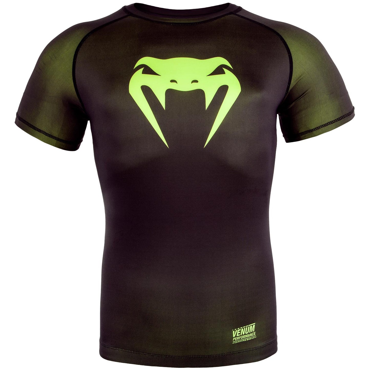 Venum Contender 3.0 コンプレッション Tシャツ - 半袖 - ブラック/ネオ・イエロー