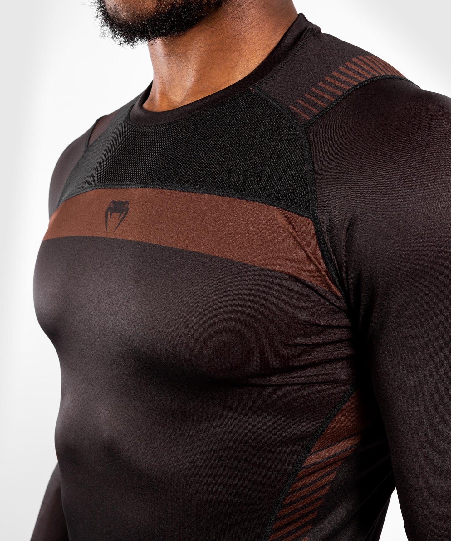 Venum No Gi 3.0コンプレッション T シャツ - 長袖 - ブラック/ブラウン