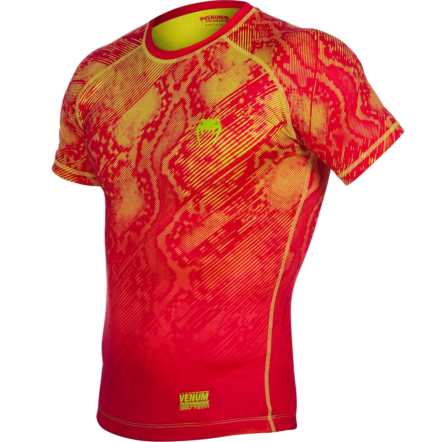 Venum Fusion コンプレッション Tシャツ（半袖） - オレンジ/イエロー