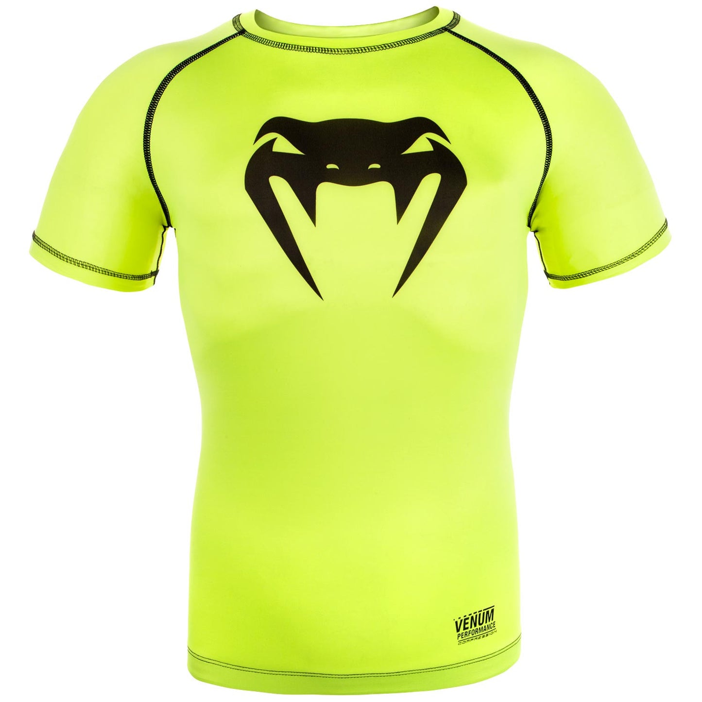 Venum Contender 3.0 コンプレッション Tシャツ - 半袖 - ネオ・イエロー/ブラック