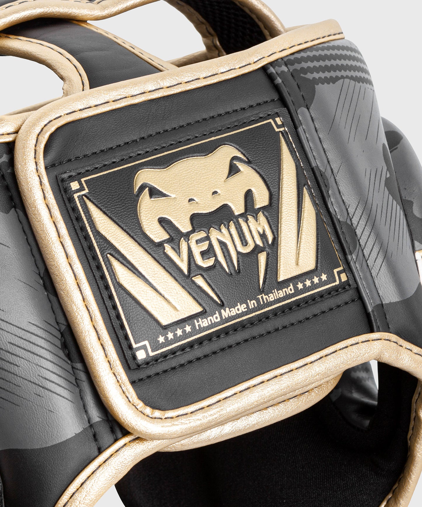Venum Elite ヘッドギア - ダーク・カモ/ゴールド