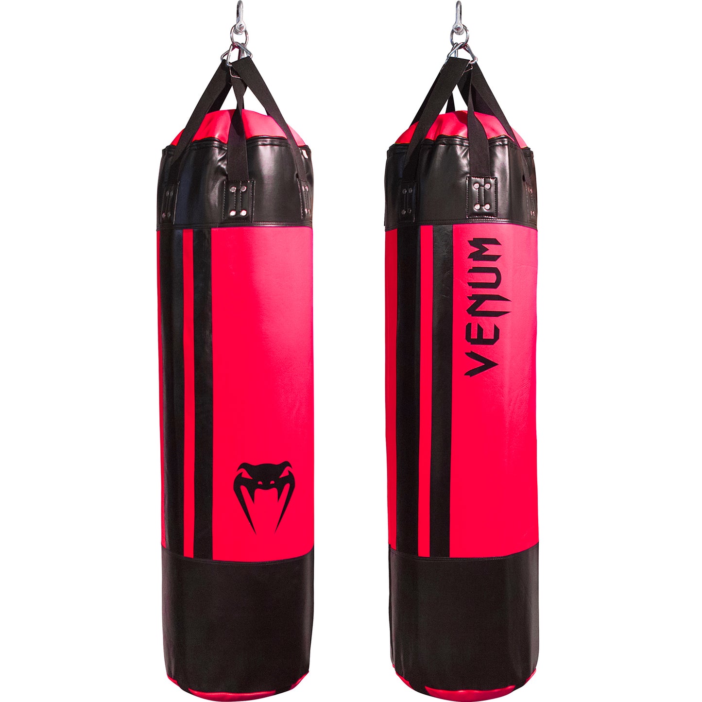 Venum Hurricane サンドバッグ：ブラック／ネオピンク、130cm、中綿なし