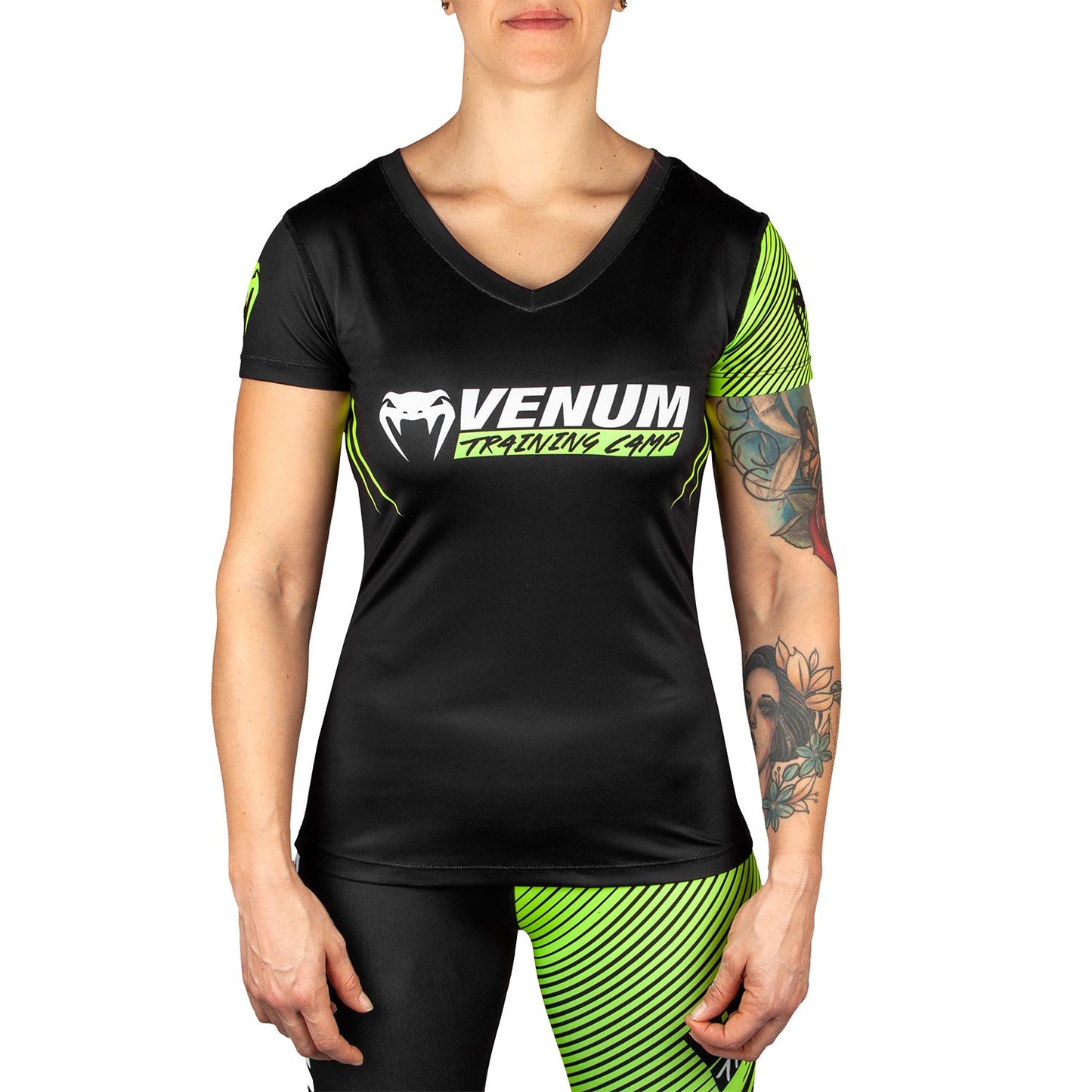 Venum Training Camp 2.0 レディース Tシャツ - ブラック/ネオイエロー