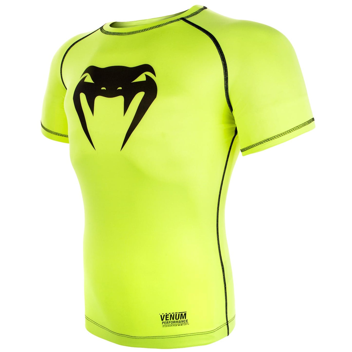 Venum Contender 3.0 コンプレッション Tシャツ - 半袖 - ネオ・イエロー/ブラック