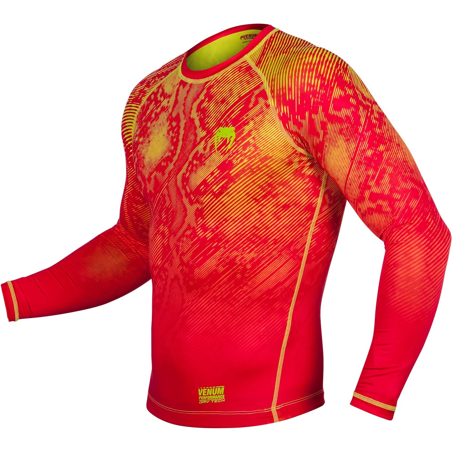 Venum Fusion コンプレッション Tシャツ（長袖） - オレンジ/イエロー