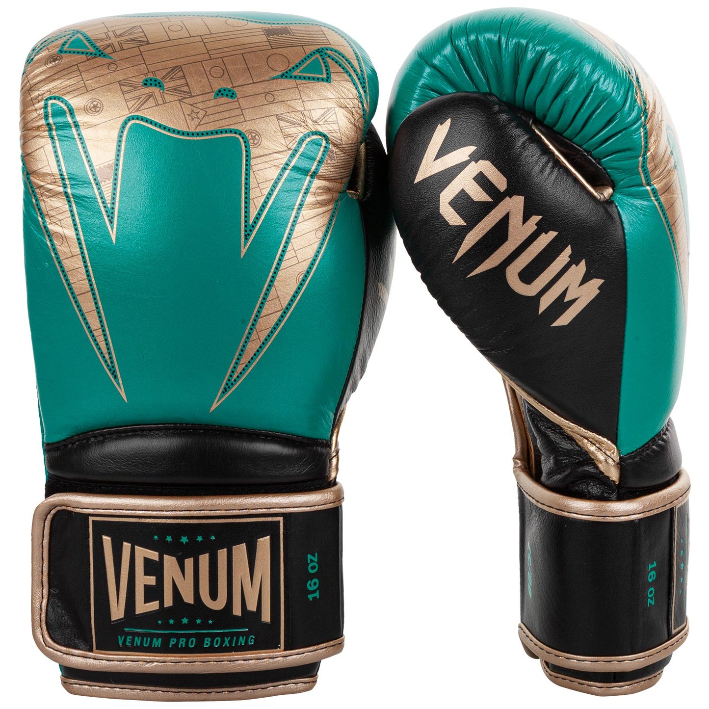 Venum Giant 2.0 プロボクシンググローブ WBC 限定エディション - ベルクロ - グリーンメタリック/ゴールド