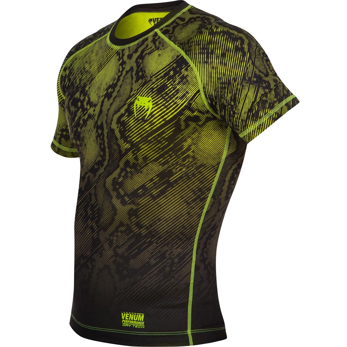 Venum Fusion コンプレッション Tシャツ（半袖） - ブラック/イエロー