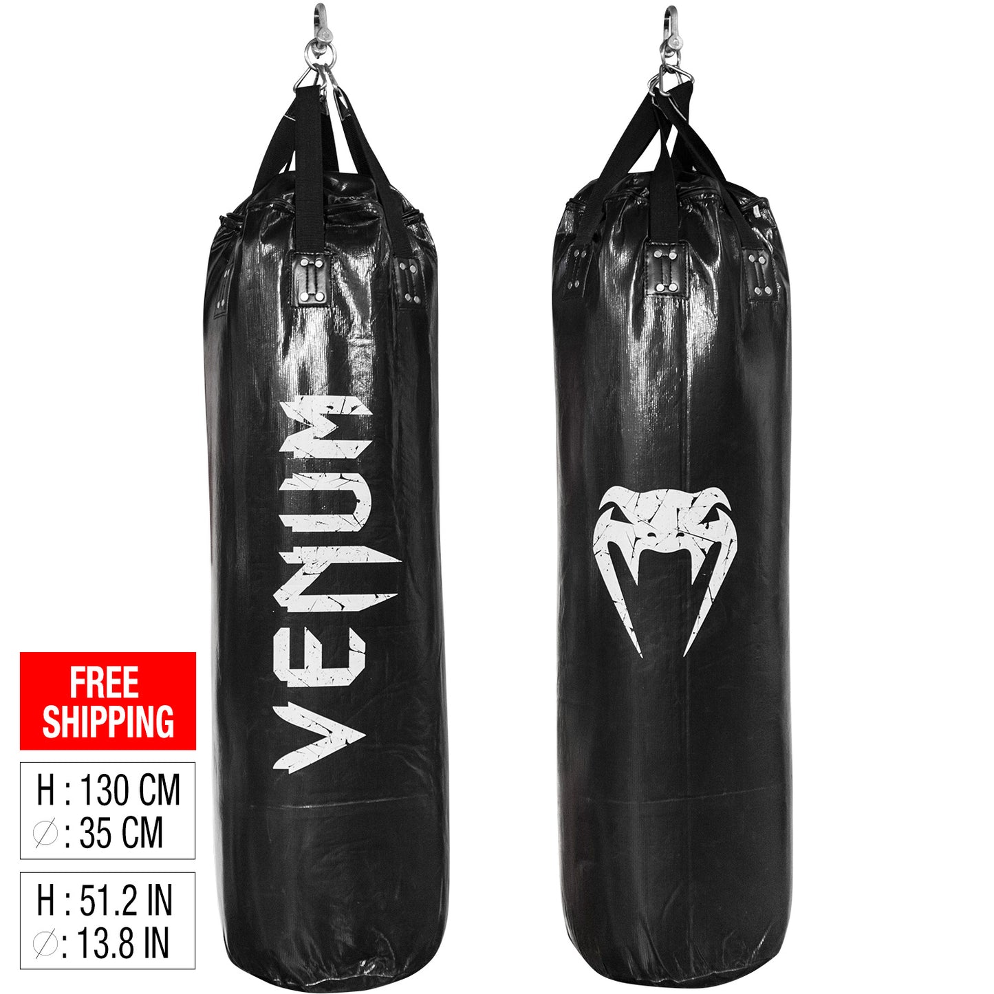 Venum Challenger サンドバッグ：ブラック、130cm、中空